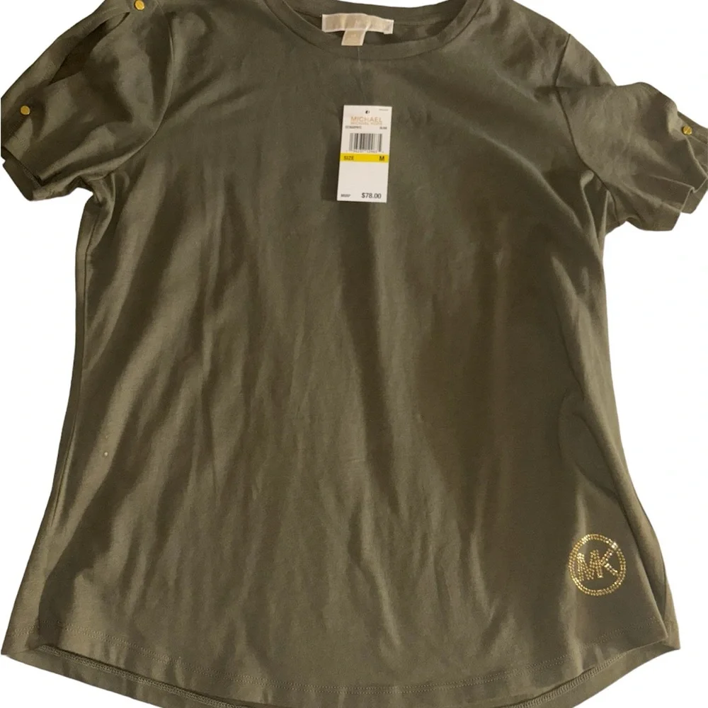COPY - BNWT MK army green logo top - Picture 6 of 7